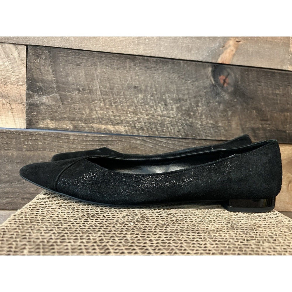 DONALD PLINER Women's Size 10~ BLACK Suede Pointed Toe‎ PALMA SKIMMER Flat